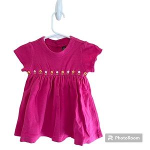 ⚪️CHILDREN’S PLACE: Girl size 12 months, pink short sleeve dress w/flowers⚪️